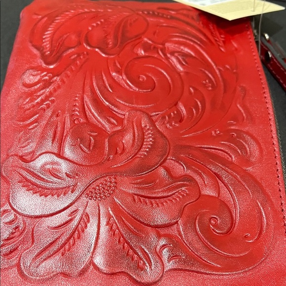 Patricia Nash | Leather Wristlet w/ Tooled Design in “Lava” - Picture 7 of 10